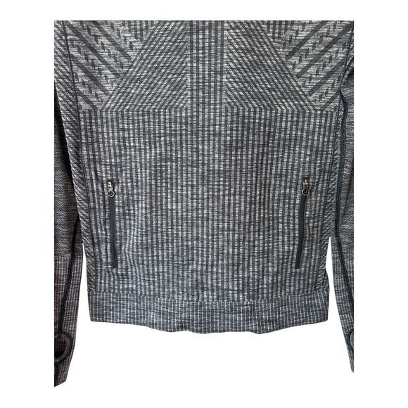 LULULEMON Womens Charcoal Multi Pattern Pullover Hooded Activewear Sweatshirt - Picture 4 of 11